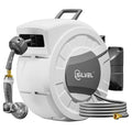 Retractable Garden Hose Reel 12 in x 100ft Wall Mount with 10 Pattern Nozzle and Swivel Bracket