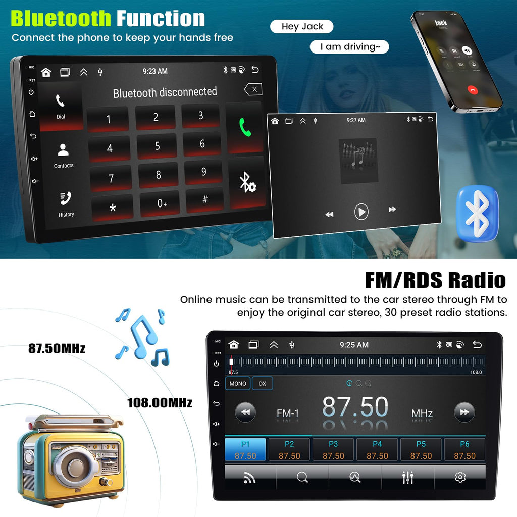 Inch Android 13 Car Stereo for Ford Mustang 2015-2020 with Wireless CarPlay  Auto GPS