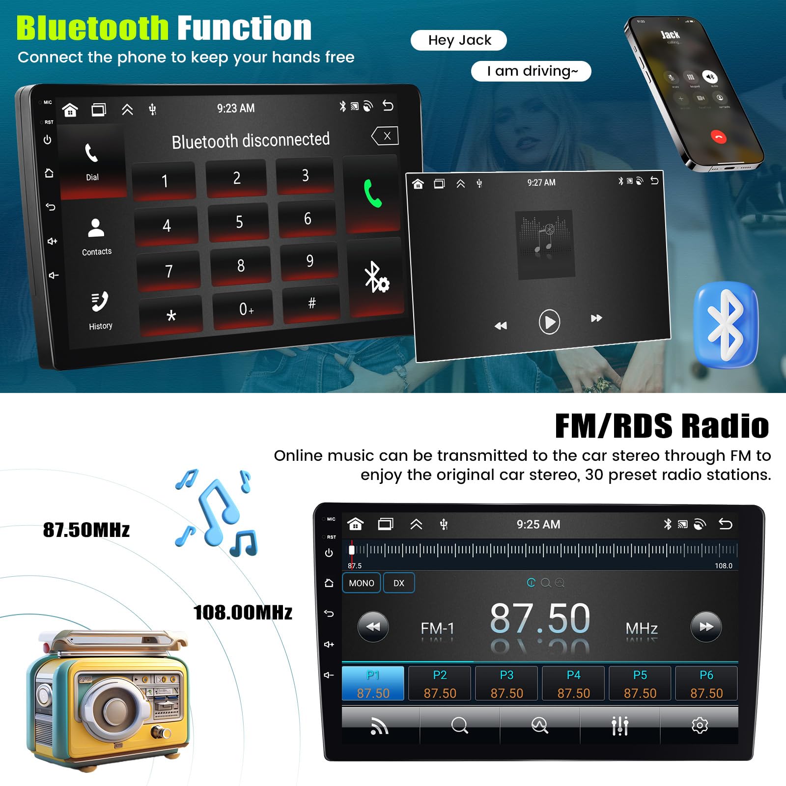 Inch Android 13 Car Stereo for Ford Mustang 2015-2020 with Wireless CarPlay  Auto GPS