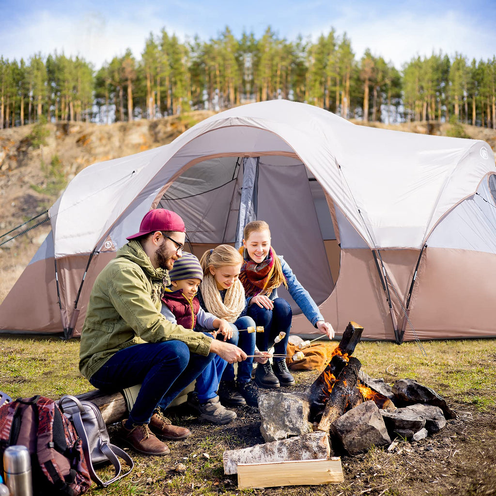 Open-Box New UNP 10-Person Waterproof 2-Room Khaki Brown Camping Tent
