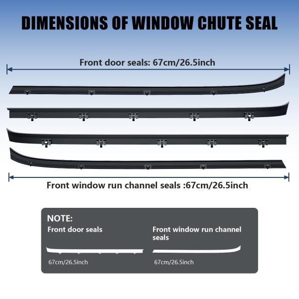 Front Door Window Weatherstrip Kit for GMC CK Series Jimmy Suburban and Chevy CK Blazer