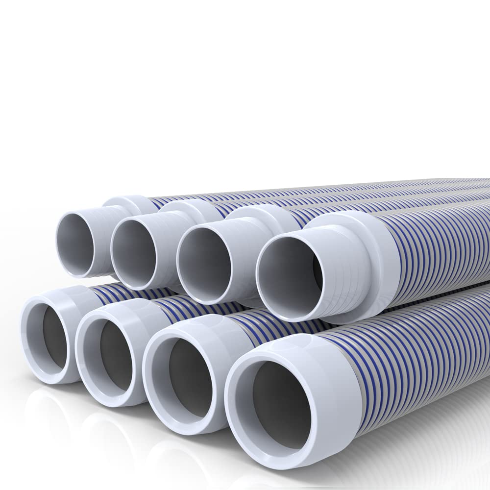 Gray-Blue 8-Piece 1.5-inch Automatic Pool Vacuum Hose Retail $49.00