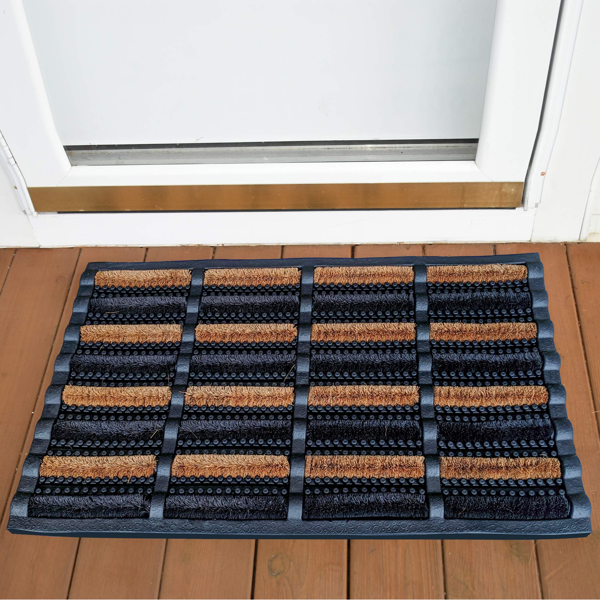 FOOTMATTERS Ninamar Mud Scrubber Tray Mat – 29.5 x 17.5 inch - 2 Pack Retail $61.00
