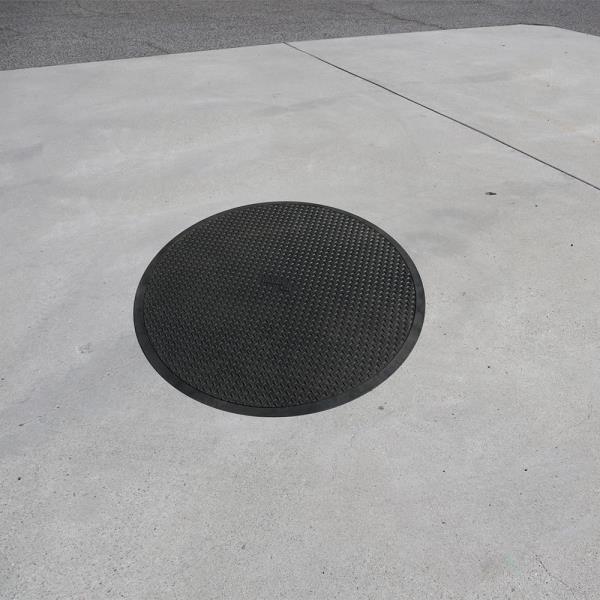 Circular Rubber Mat 48-Inch Diameter 9mm Thick Black