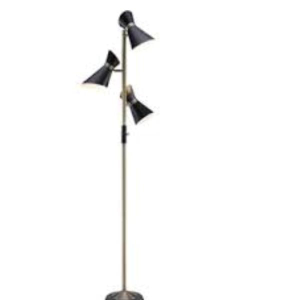 Soho Adjustable 3-Light Floor Lamp BlackBrass