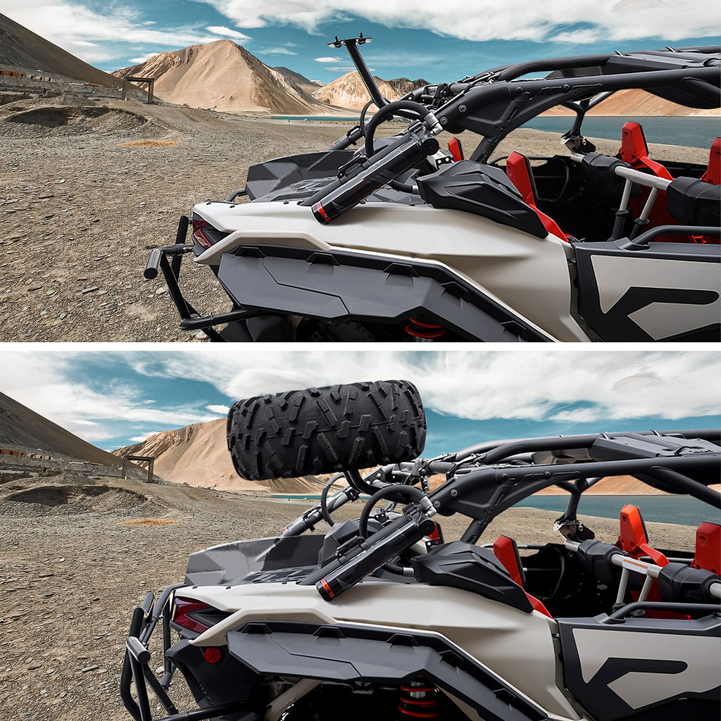 Black Heavy Duty Spare Tire Mount for Can-Am Maverick X3 Fits Up to 32 Tire