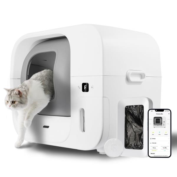 Furbulous True Odor-Free Self Cleaning and Self-Packing Cat Litter Box