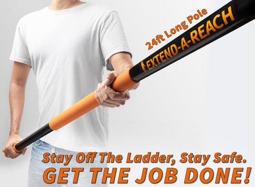 30 Foot High Reach Duster Kit with 5-24 ft Extension Pole // High Ceiling Dusting and Window Cleaning Kit with Telescopic Pole // Window Washer & Squeegee, Cobweb Duster, Fan Blade and Feather Duster Retail $99.00