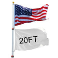 Yeshom 20ft Telescopic Flag Pole Kit with 3'x5' US American Flag & Ball Top Sleeve Set Aluminum Telescoping Flagpole Fly 2 Flags for Outdoor Tailgate Camper RV Tire Mount Inground Outside House Retail $99.00