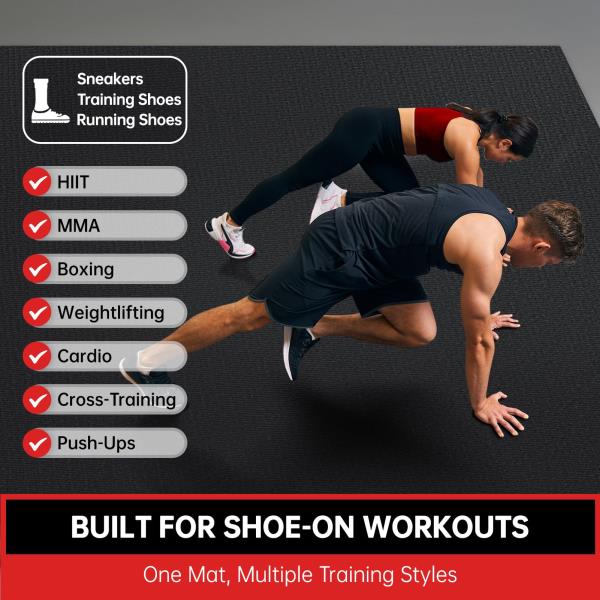 GymCope Large Exercise Mat for Home Workouts, 12x6/10x6/9x6/8x6/7x5/6x4 ft Retail $79.00