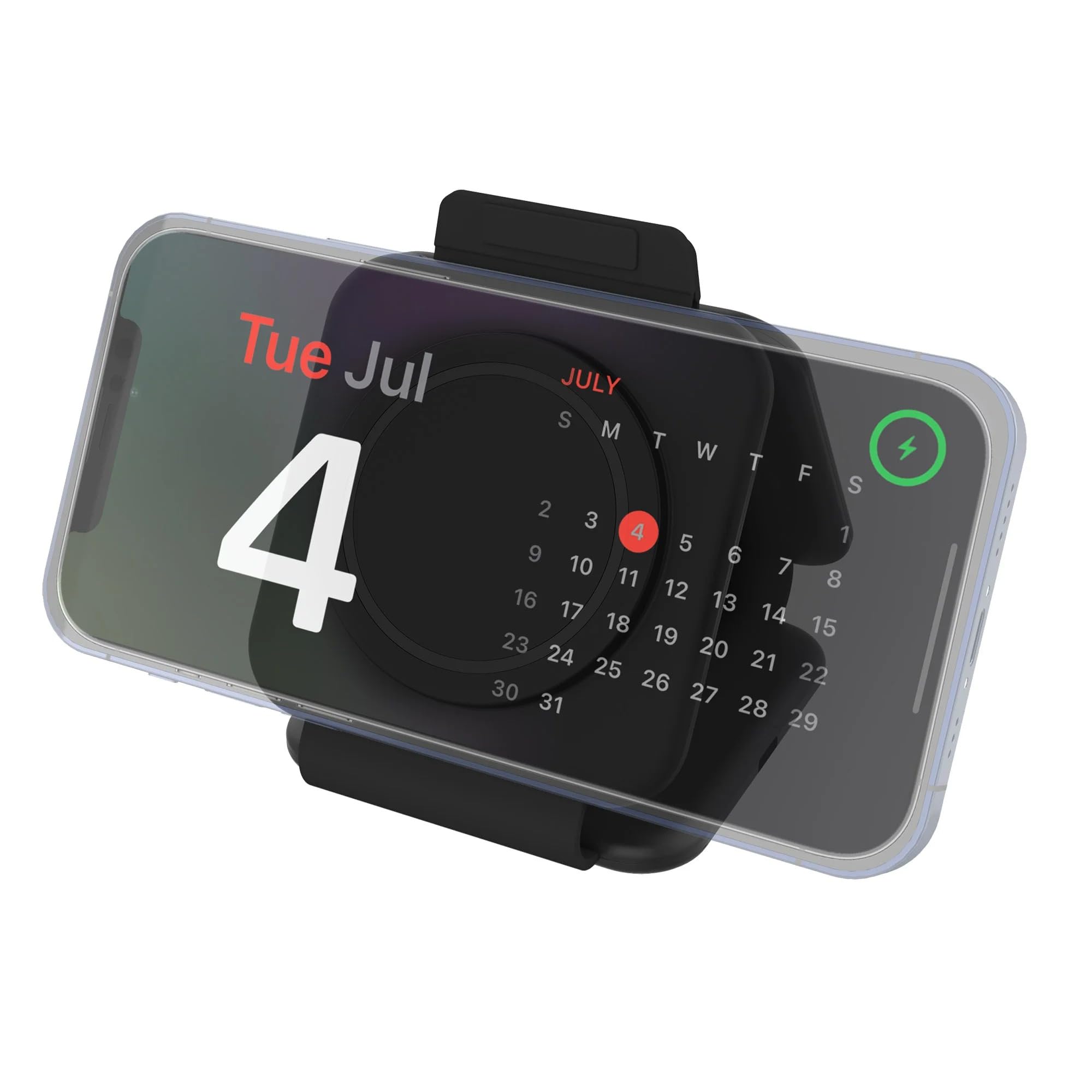 Black 3-in-1 Folding Wireless Charging Pad for Phone Earbuds Watch