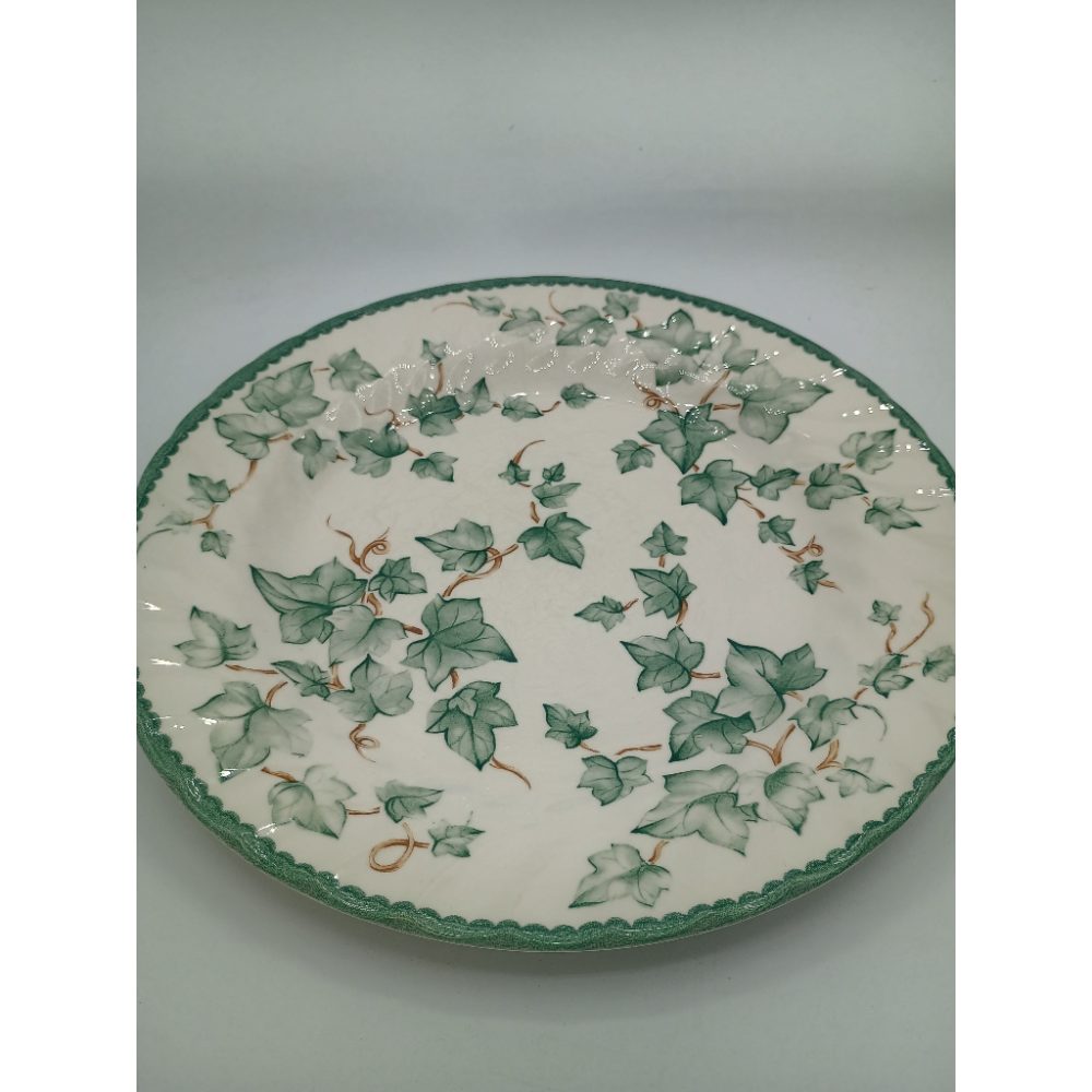 White Green Country Vine Plate 062