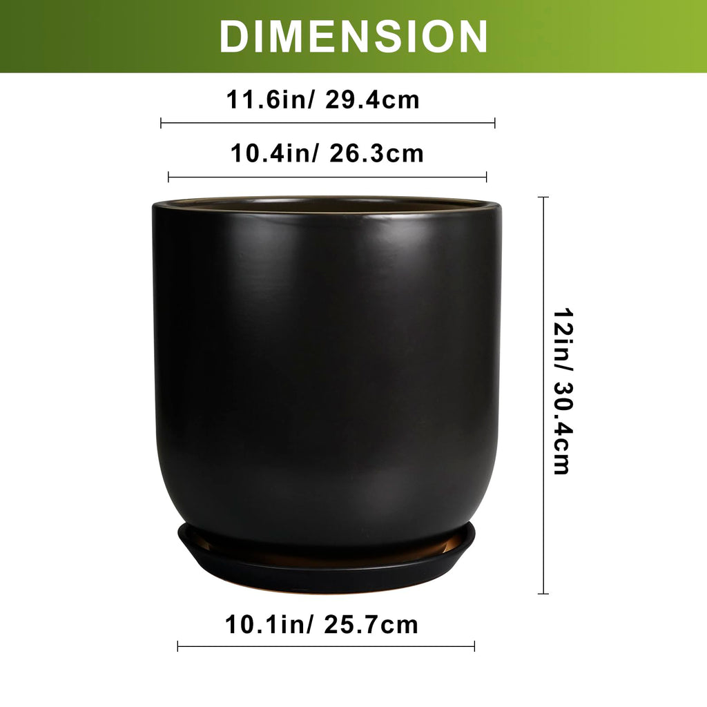 Bright Yellow 12 Inch Ceramic Plant Pot with Drainage Hole Retail $109.00