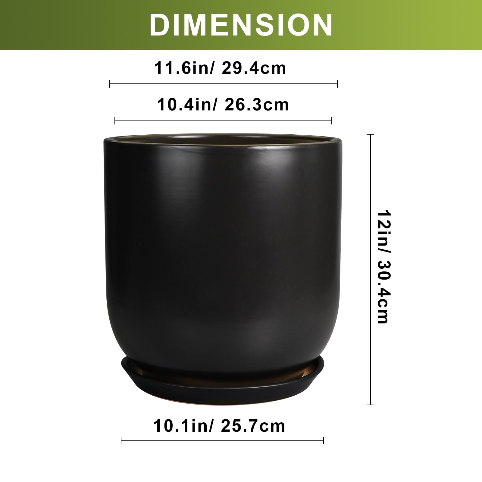 Bright Yellow 12 Inch Ceramic Plant Pot with Drainage Hole Retail $109.00