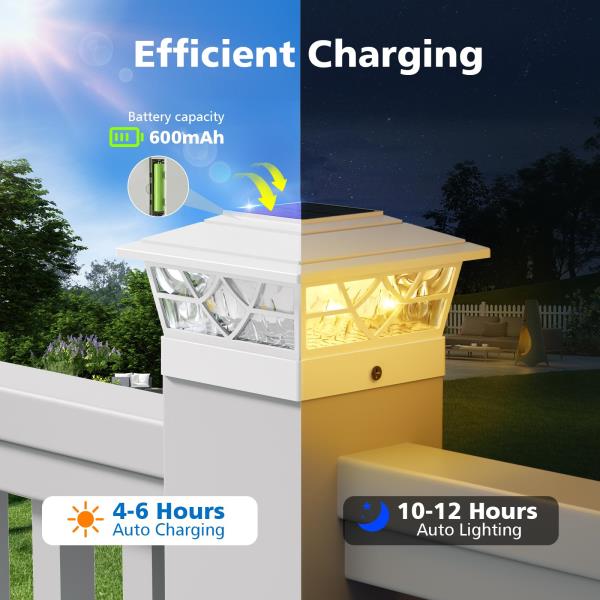 x4 Solar Post Lights with 2 Modes 12 Pack White