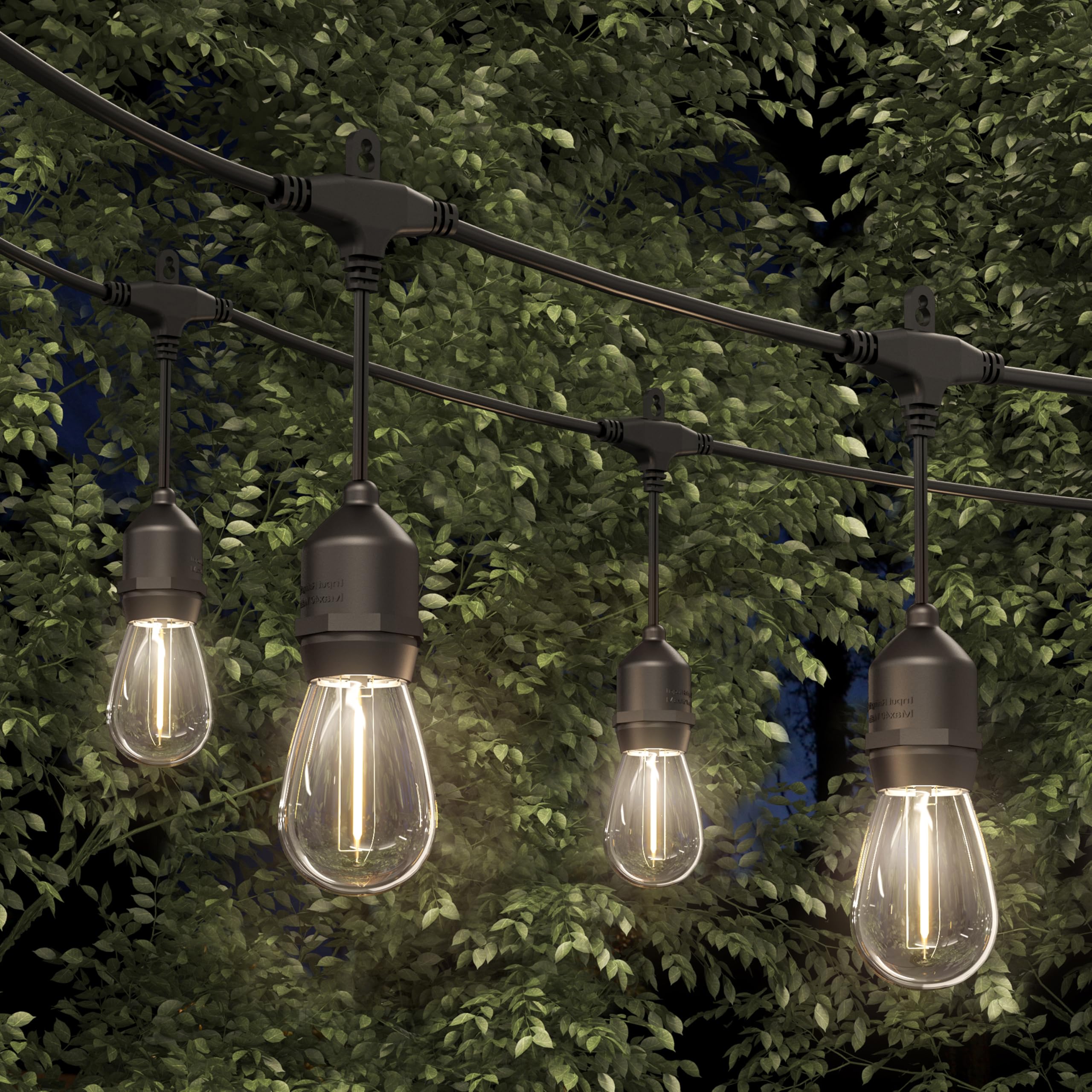 artika Blaze 20 LED Bulbs 42 ft Outdoor Solar String Lights - Dusk to Dawn - Matte Black Retail $45.00