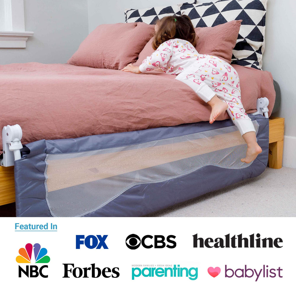  TotCraft 59x23.5 Grey Bed Safety Rail Guard for Toddlers Retail $69.00