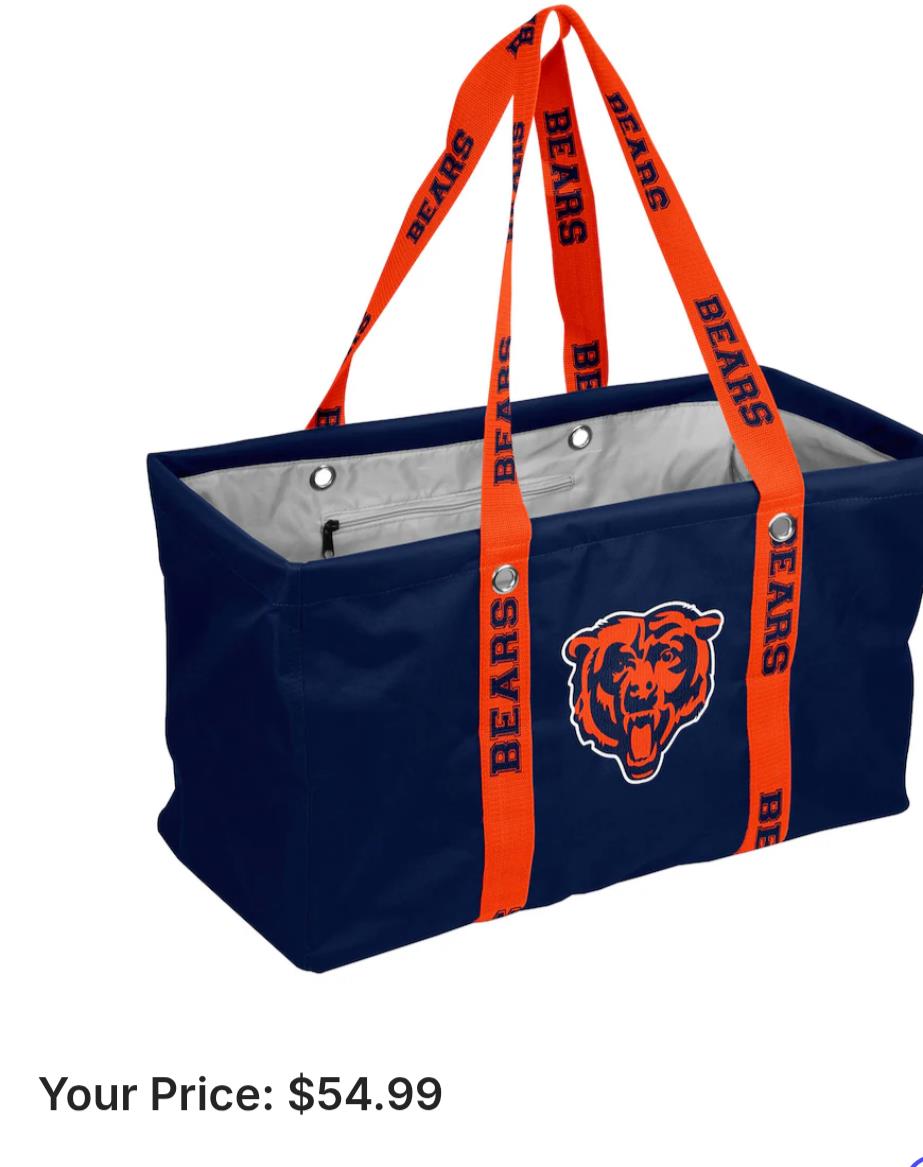 NFL Chicago Bears Collapsible Storage Tote Bag Set of 2 NavyOrange