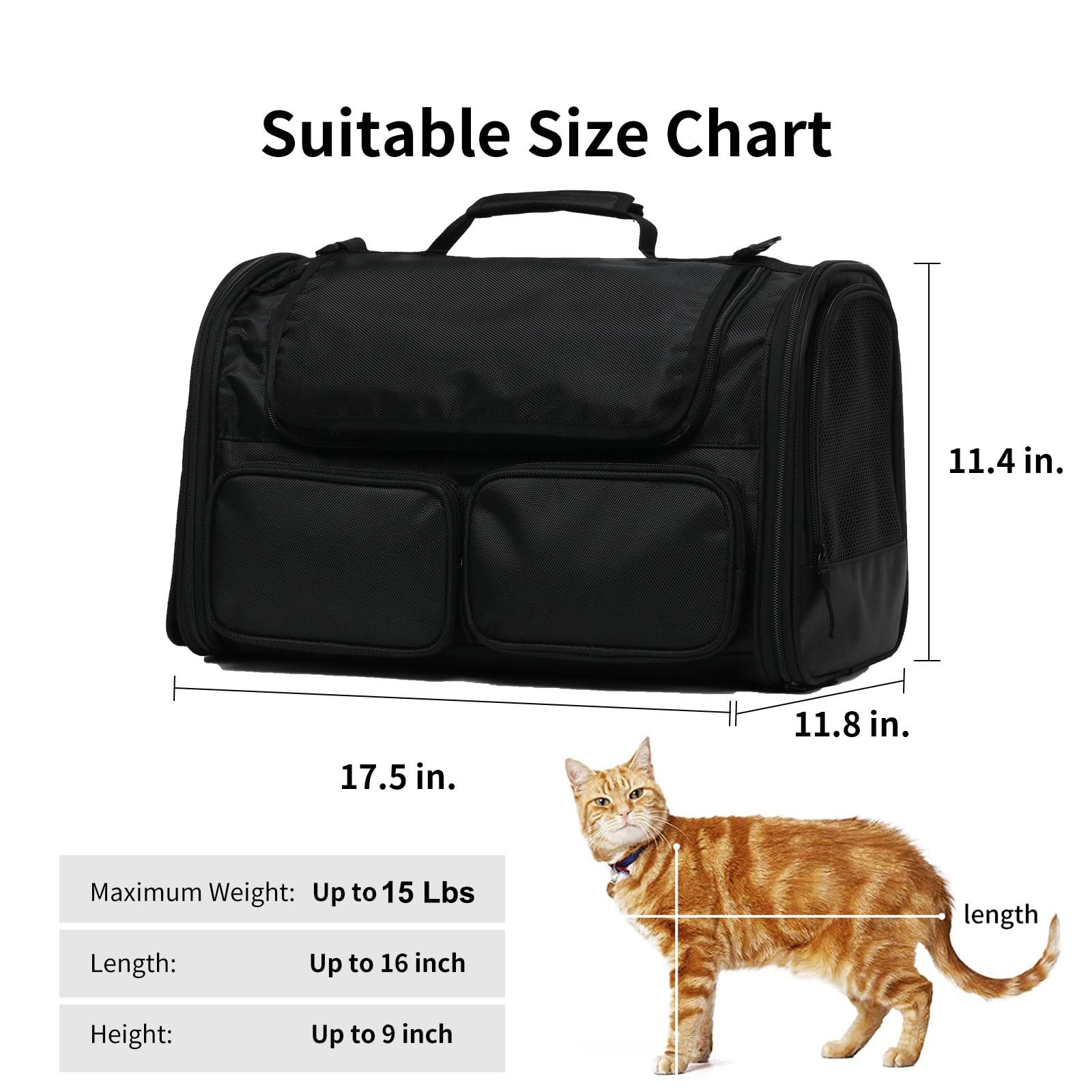 Open-Box New FUKUMARU Airline Approved Soft-Sided Pet Carrier w 4 Mesh Windows 15 lb Retail $32.00