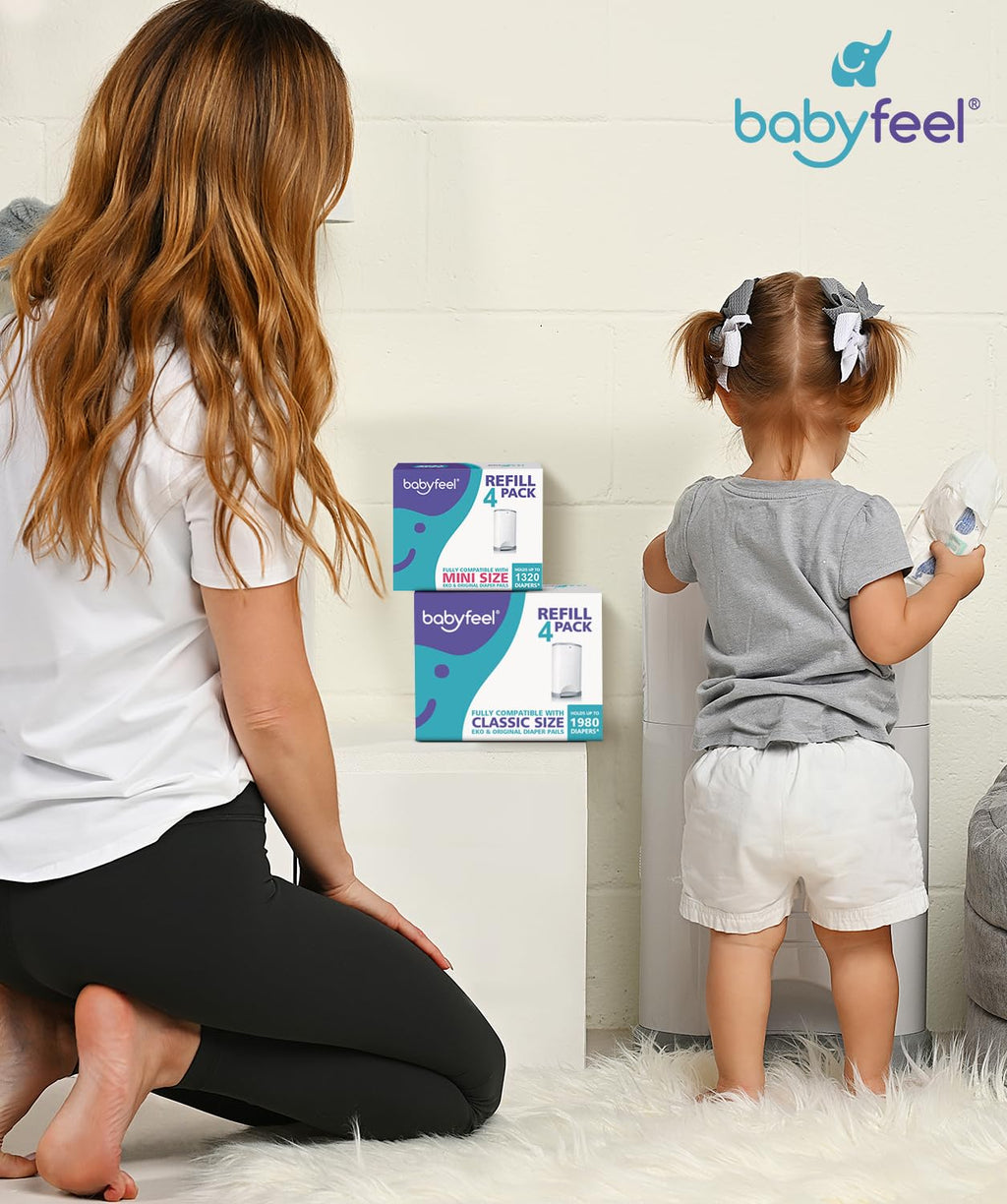 Pack Diaper Pail Refills for DEKOR CLASSIC Powder Scent Odor Eliminating Extra Thick Retail $23.00