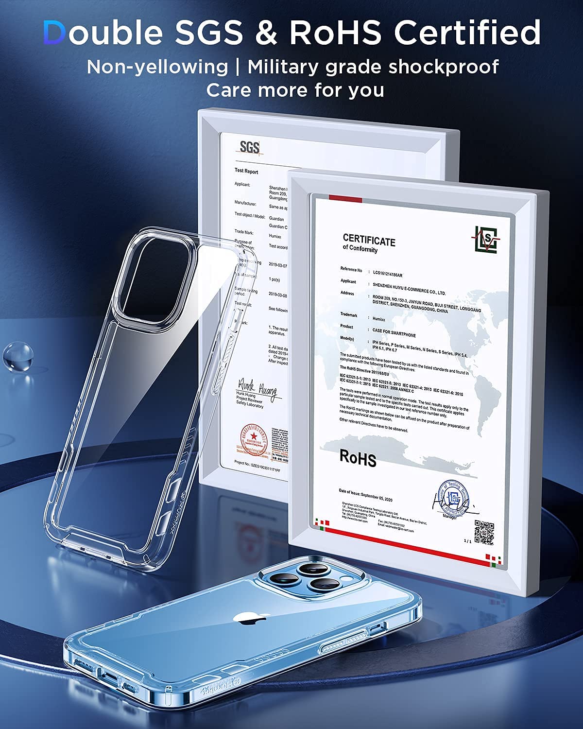 Open-Box New Humixx iPhone 13 Pro Max Clear Case - Military Grade Non-Yellowing Retail $15.00