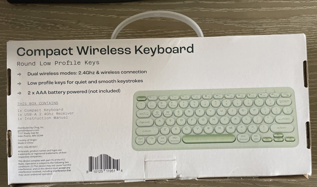 Compact Round Key Wireless Keyboard - Mint Green