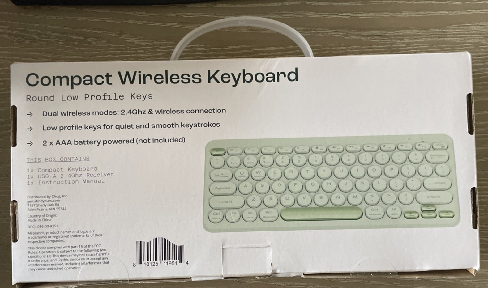 Compact Round Key Wireless Keyboard - Mint Green