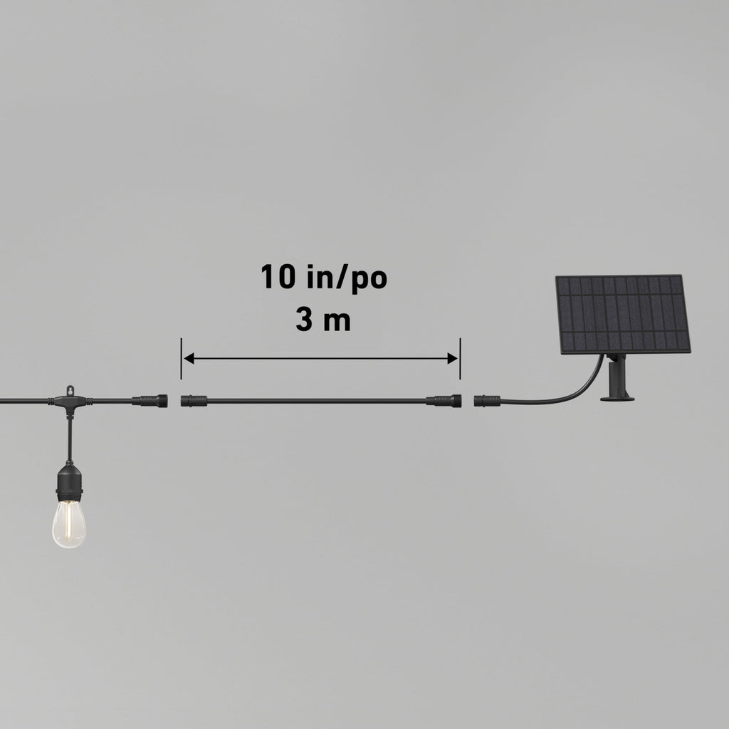 artika Blaze 20 LED Bulbs 42 ft Outdoor Solar String Lights - Dusk to Dawn - Matte Black Retail $45.00