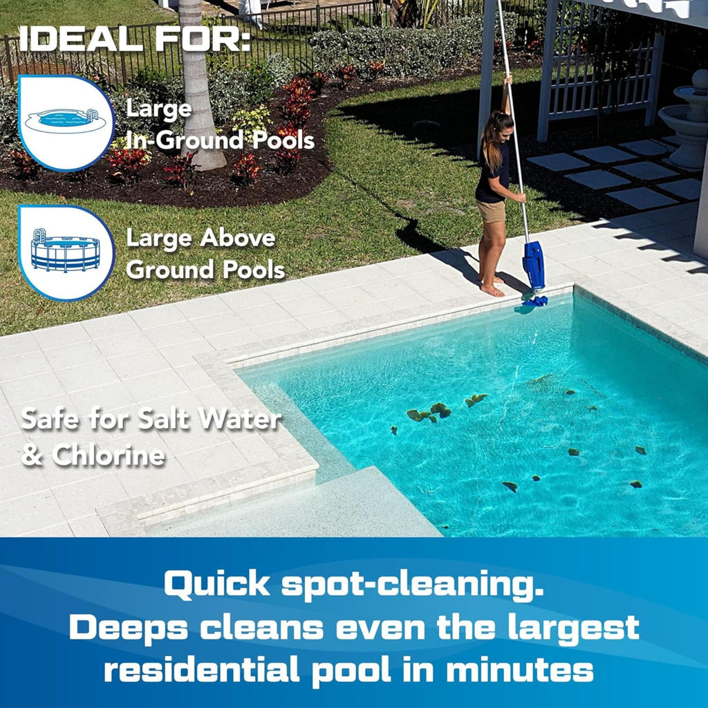 Millennium Cordless Pool Vacuum Handheld Rechargeable Strong Suction wPole Set