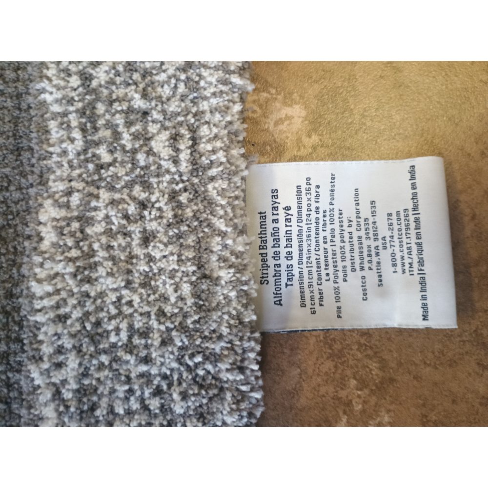 Striped Polyester Bath Mat - Gray - 24 x 35 inches