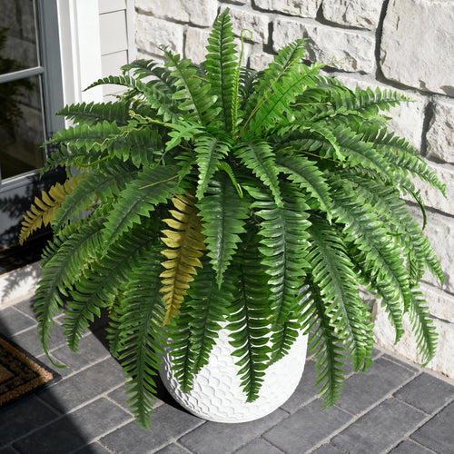 2PCS 45in Fake Ferns- Large Artificial Plants Outdoor, UV Resistant Artificial Ferns for Outdoors, 60 Branches Faux Boston Fern Realistic Weatherproof Fake Plants for Porch Home Patio Hanging Decor Retail $44.00