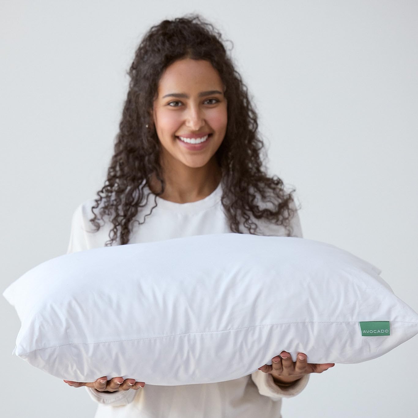 Queen Organic Latex Fill Bed Pillow White