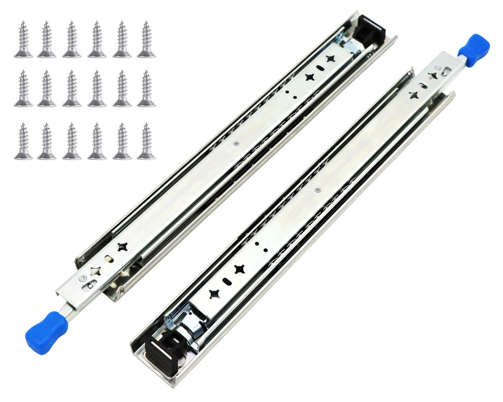 Inch Heavy Duty Locking Drawer Slides 1 Pair 260 Lb Side Mount Full Extension Stainless Steel