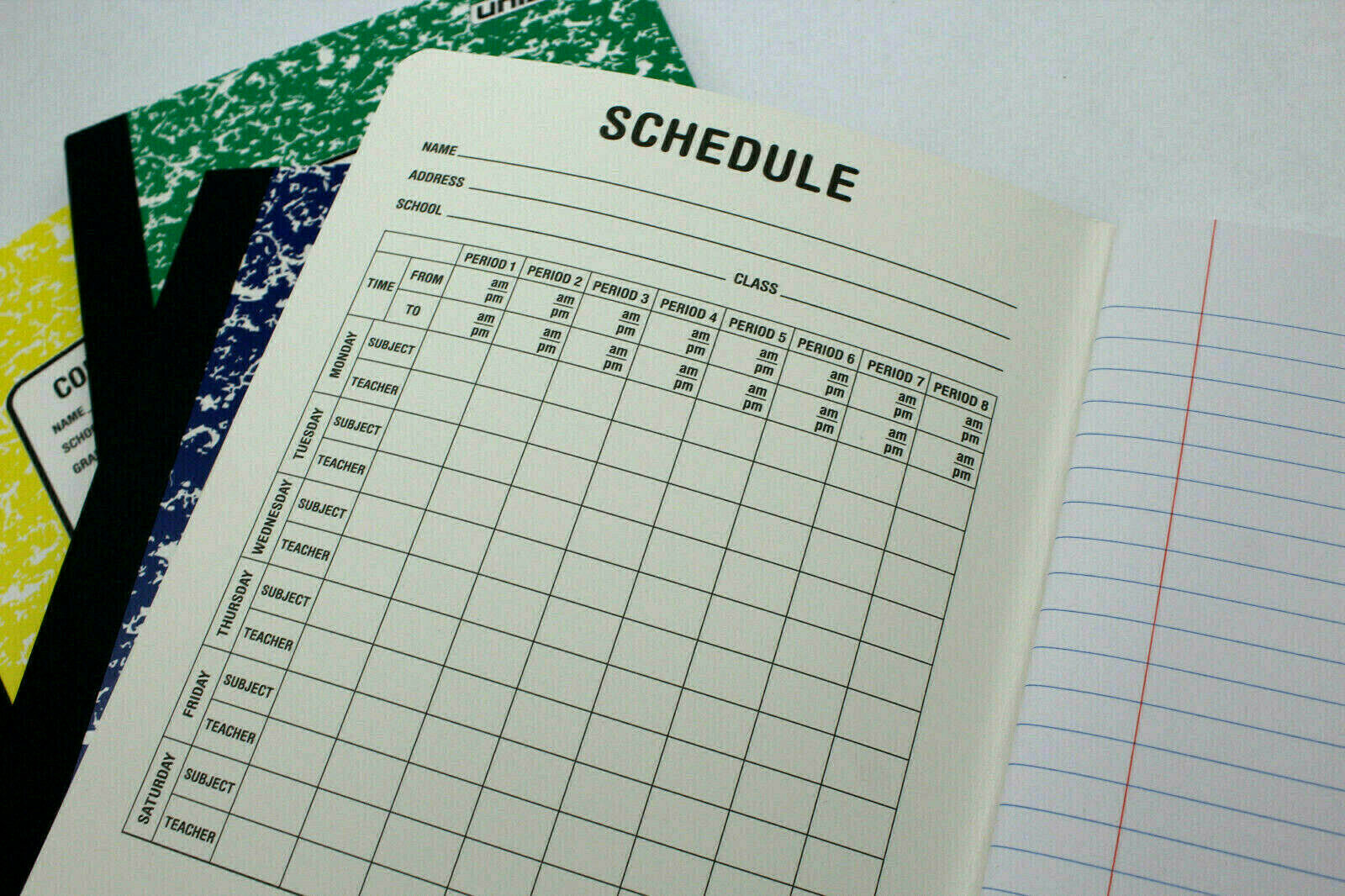 As-Is Unison Composition Notebook 4-Pack - Wide Ruled 9.75x7.5 80 Pages - Red