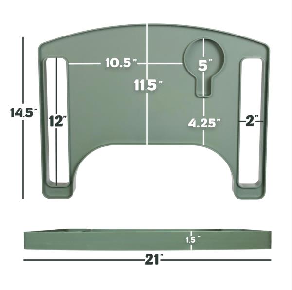Green Walker Tray for Rolling Folding Walker with Cup Holder