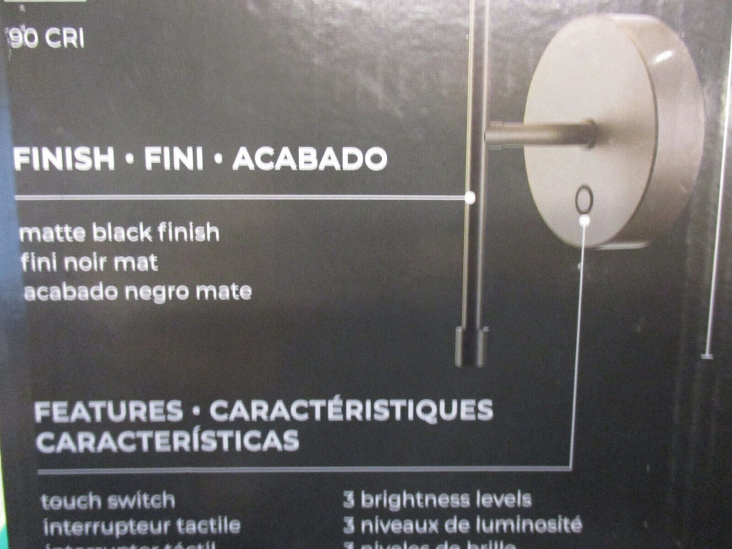 New As-Is Globe Wireless Rechargeable LED Integrated Wall Sconce - 2-Pack Matte Black Retail $41.00