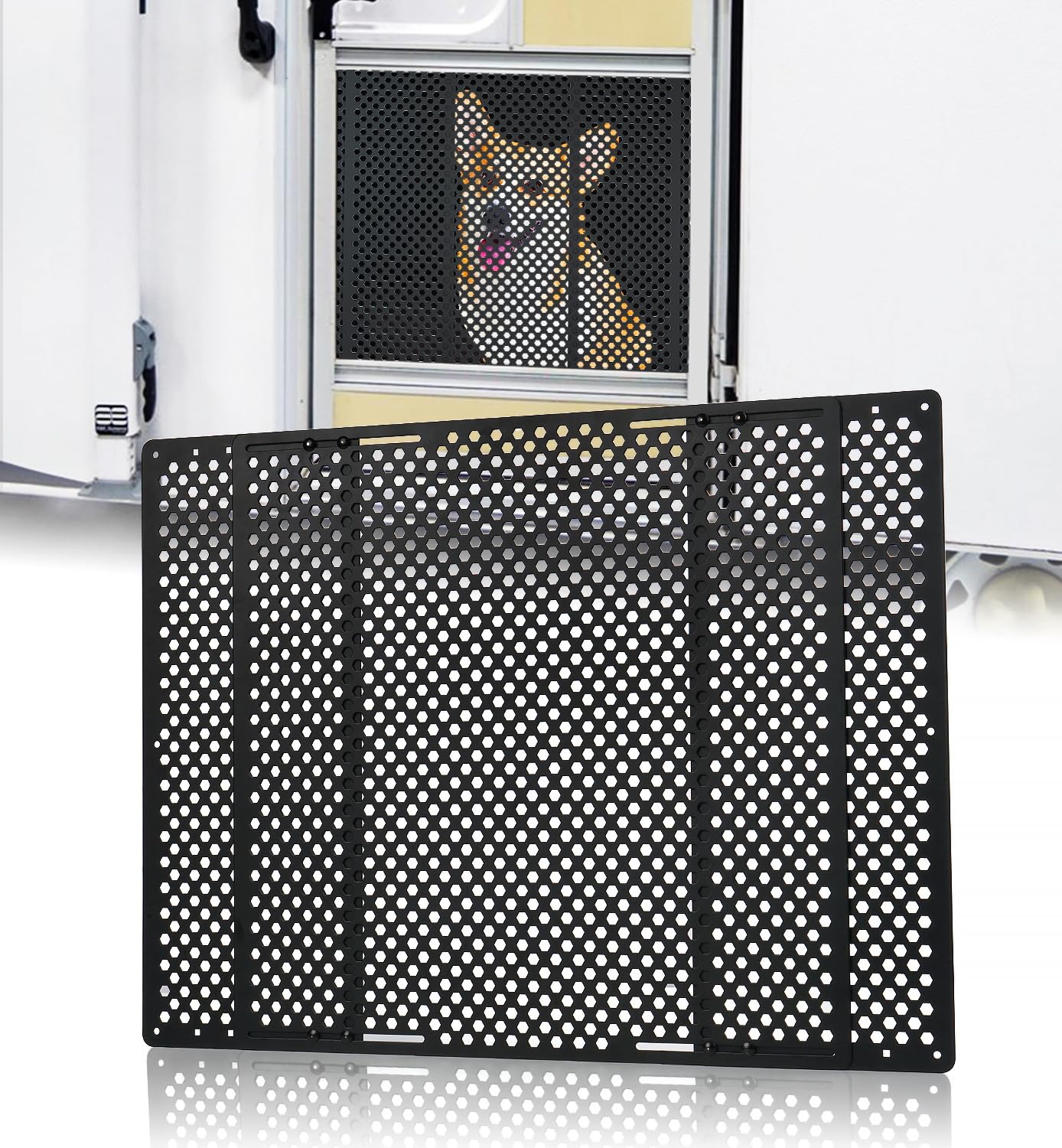 RV Entry Screen Door Grille Adjustable 22-31.5 Black
