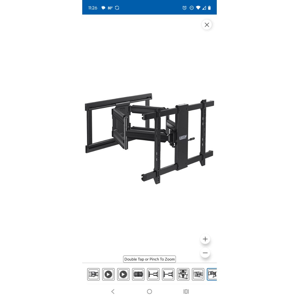 Full Motion TV Wall Mount for 43-90 TVs 145 lbs Black ERMML20-1