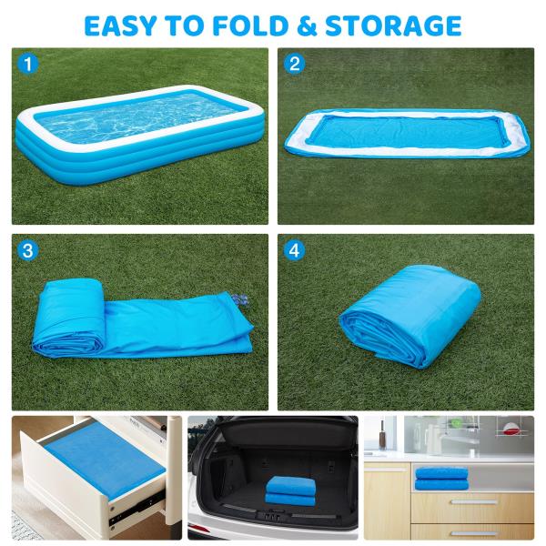 Extra Large Inflatable Pool 180x76x22 Oversized Thickened Swimming Pool with Air Pump