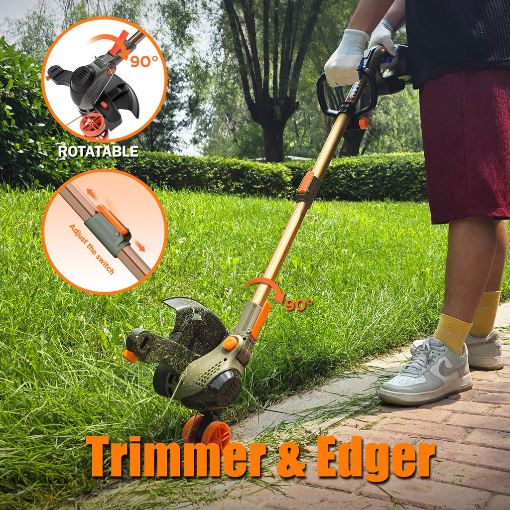 New WeGofly 13 Cordless String Trimmer 2x21V Batteries 4-in-1 Electric Weed Wacker. Retail $99.00
