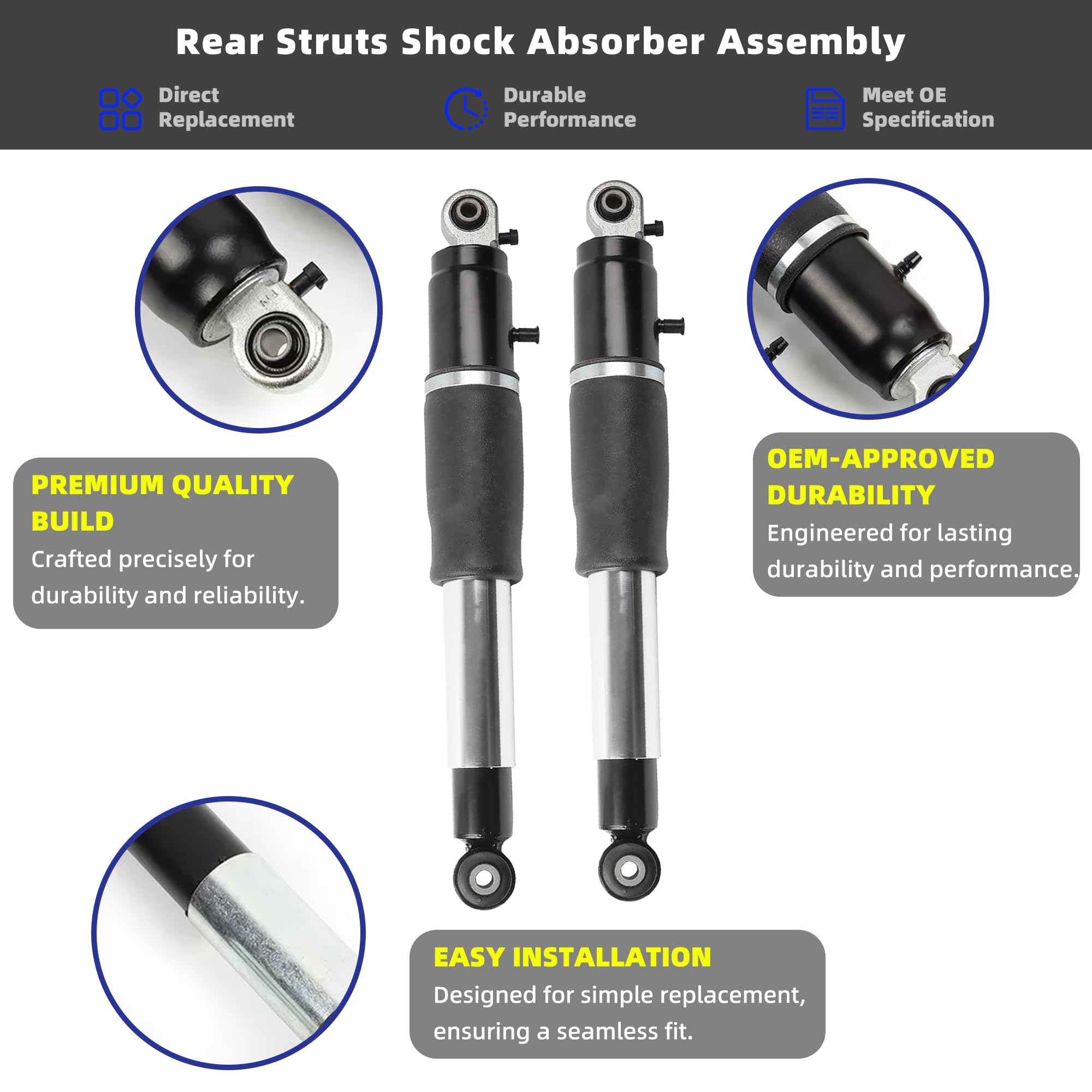 Pcs Rear Struts Shock Absorber for Cadillac Escalade Chevy Suburban Tahoe GMC Yukon 2007-2014