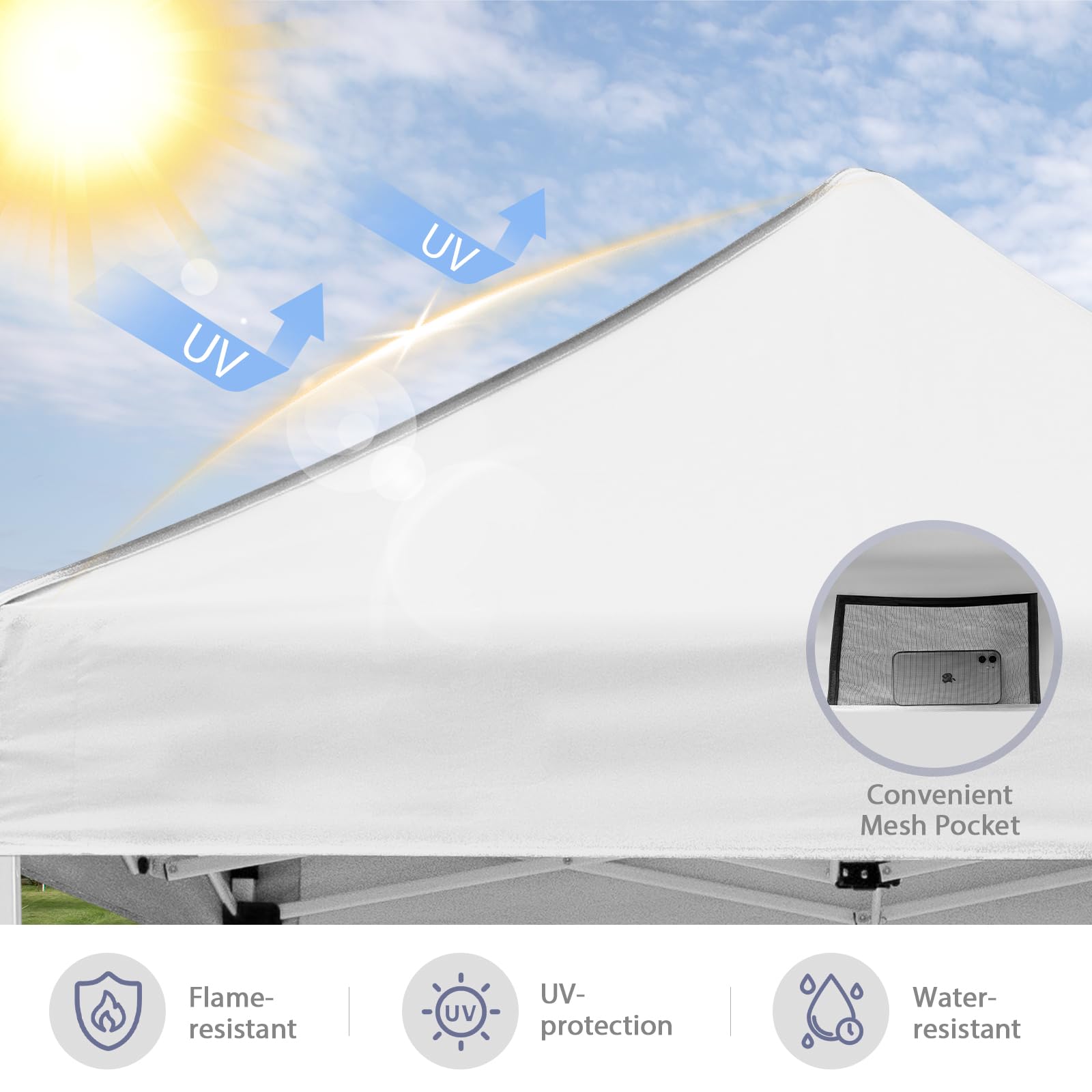 INTER HUT 5x5 Pop Up Canopy Tent, Instant Portable Beach Canopy, Outdoor Tent with Carry Bag for Camping, Sports, Tailgating, Events, White Retail $99.00