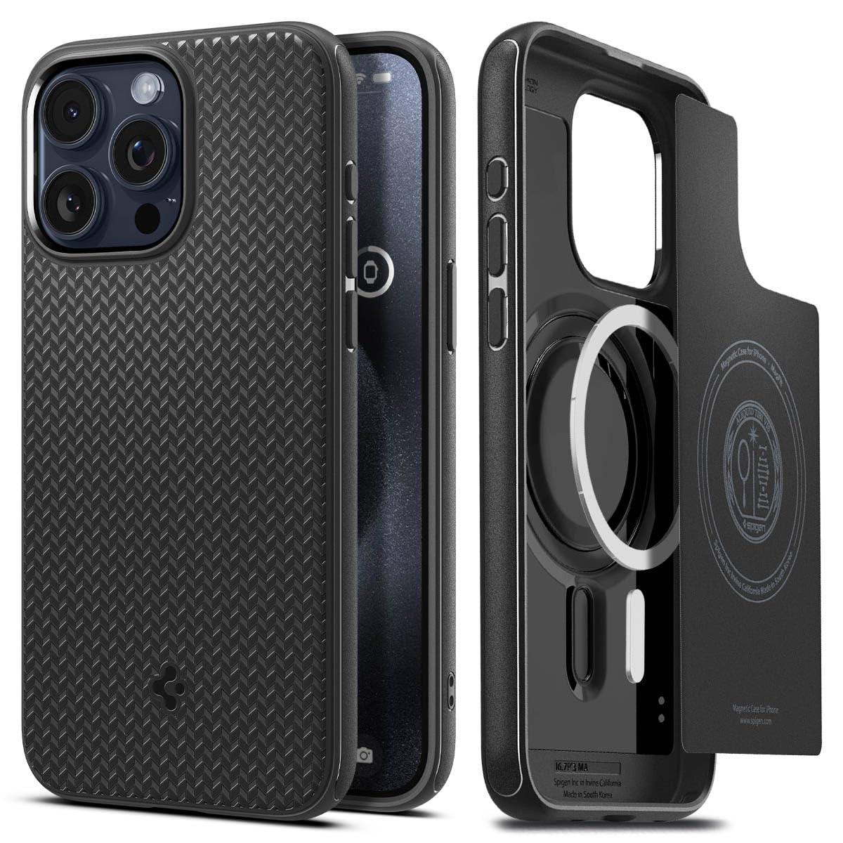 Spigen Mag Armor MagFit Case for iPhone 15 Pro Max MagSafe Compatible Navy Blue