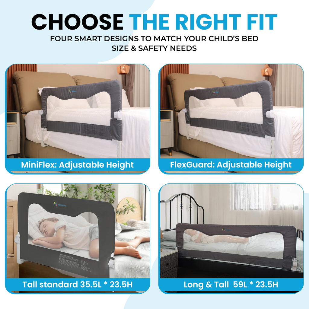  TotCraft 59x23.5 Grey Bed Safety Rail Guard for Toddlers Retail $69.00