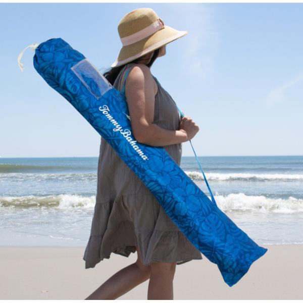 Tommy Bahama Blue Tropical Print Beach Umbrella Retail $75.00
