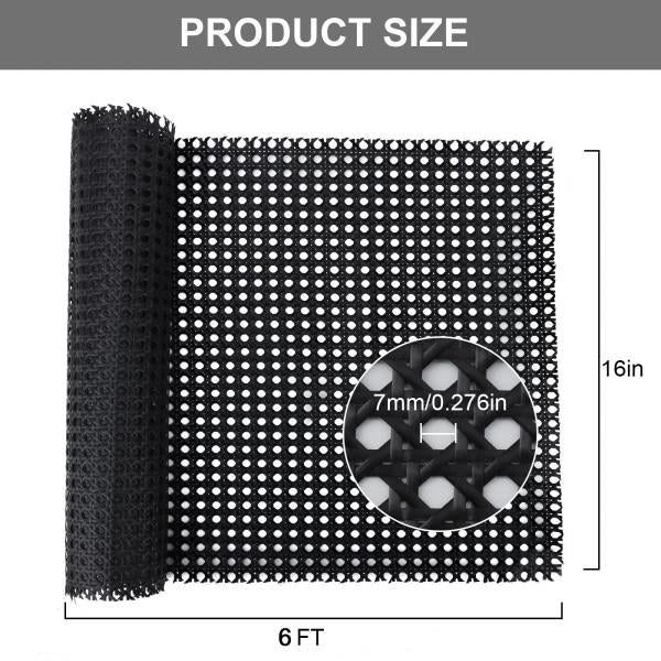 16" x 72" Plastic Cane Webbing for Basket Making, Black Synthetic Rattan Roll for Crafting, Basketry Supplies, DIY Projects Retail $24.00