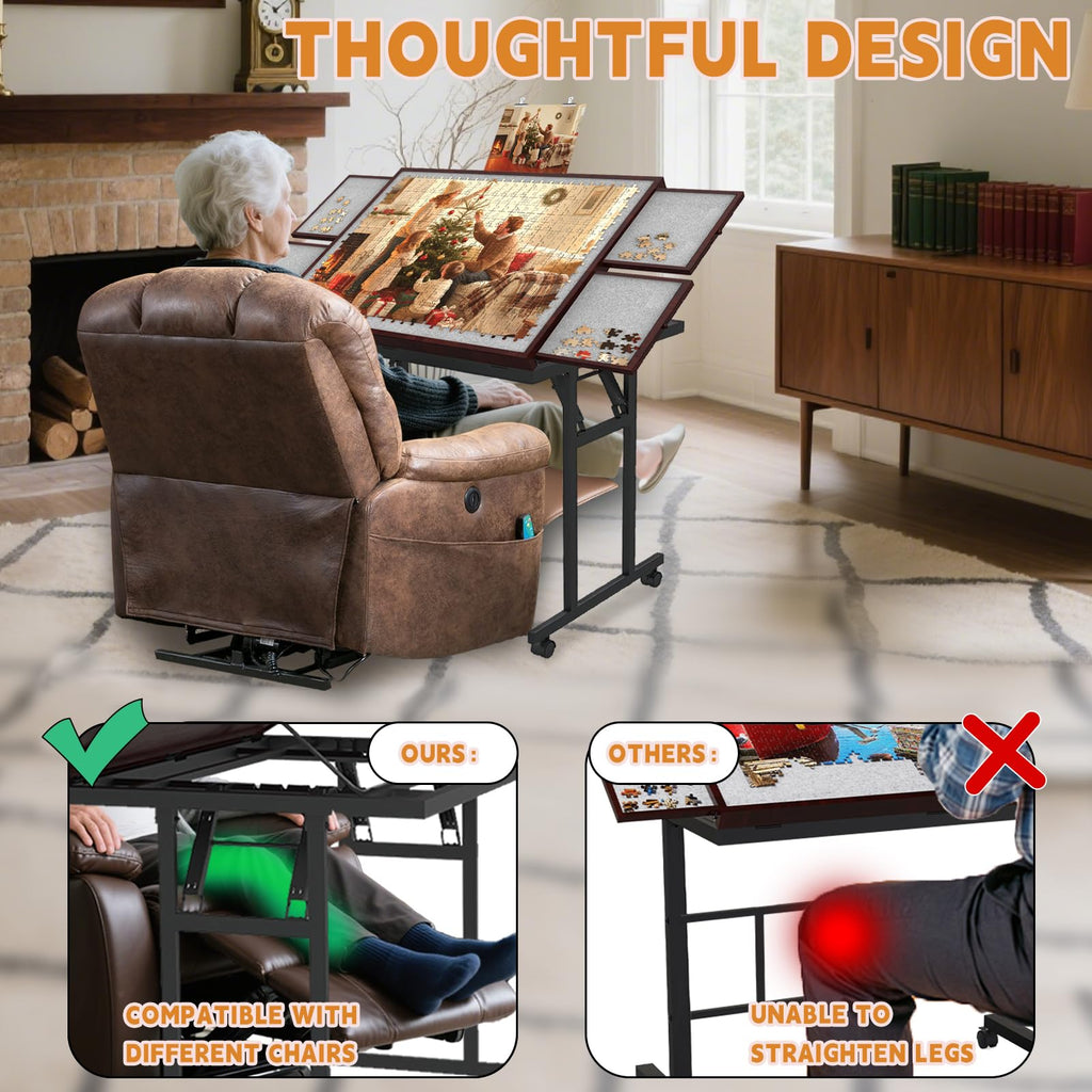 New Doerpuz PPZTT1500-03 Folding Puzzle Table 1500 Pc 5-Angle Adj Drawers Retail $109.00