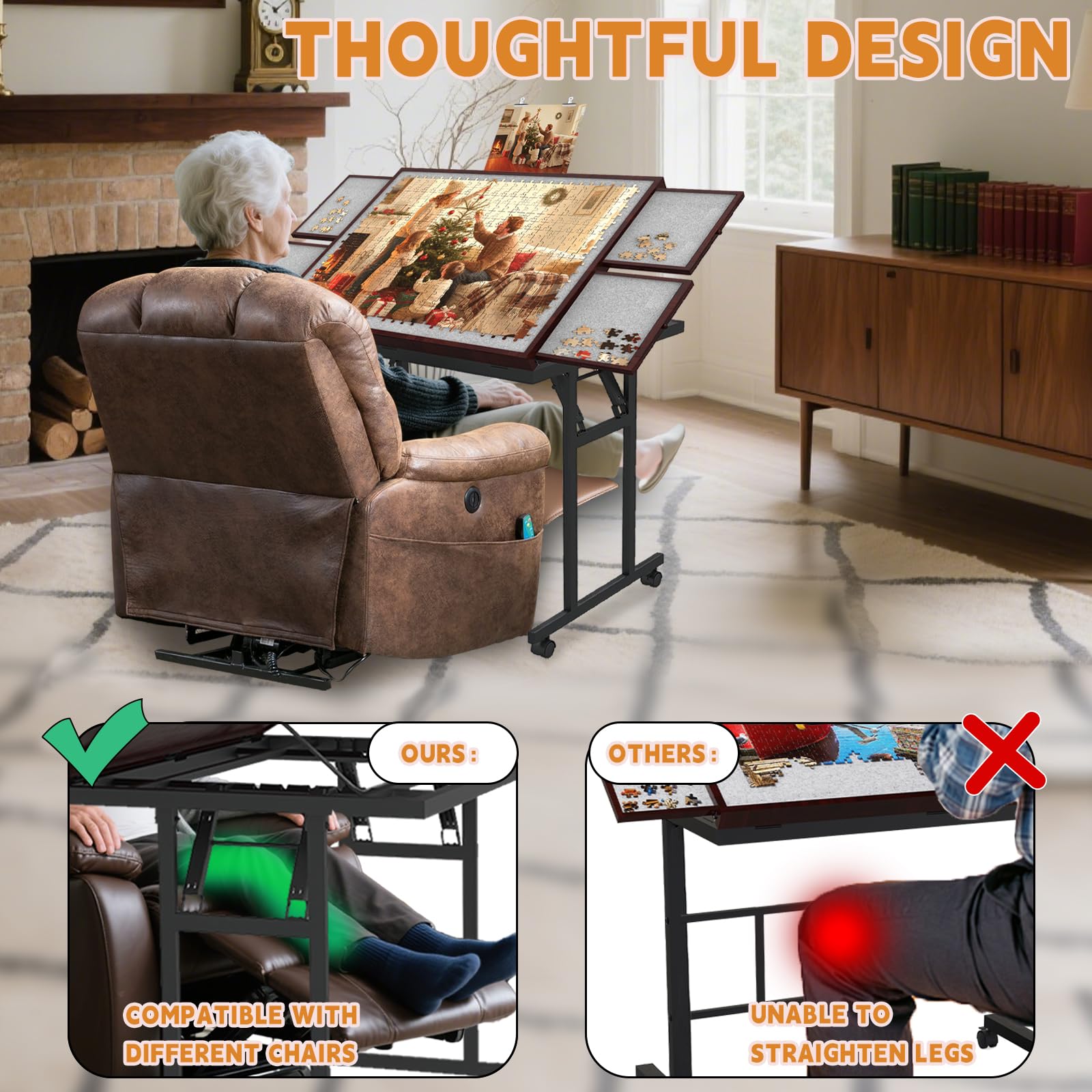 New Doerpuz PPZTT1500-03 Folding Puzzle Table 1500 Pc 5-Angle Adj Drawers Retail $109.00