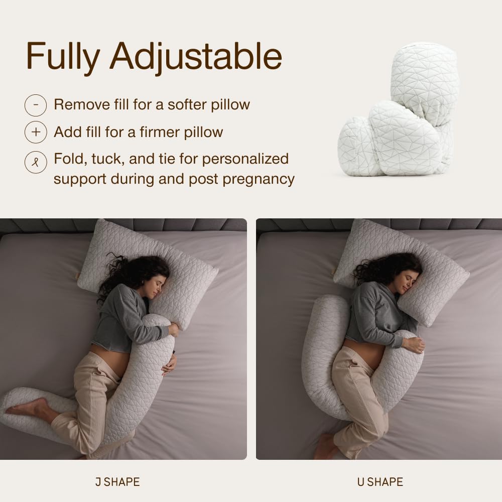 White Adjustable Memory Foam Maternity Body Pillow