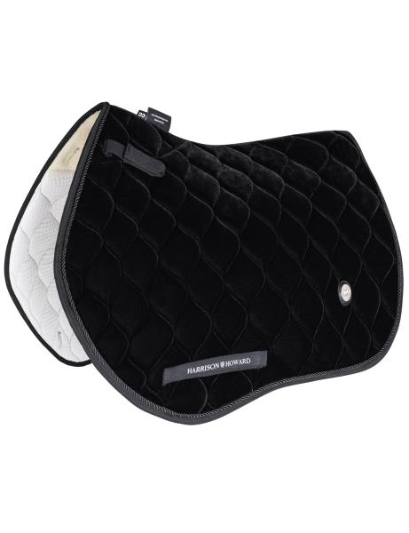 Close Contact Velvet Horse Saddle Pad for Jumping Black